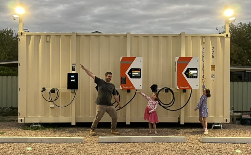 Mark and kids posing Day One